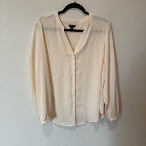Torrid Cream Women's Button Blouse Top Plus Size 1X Work Office Business Career